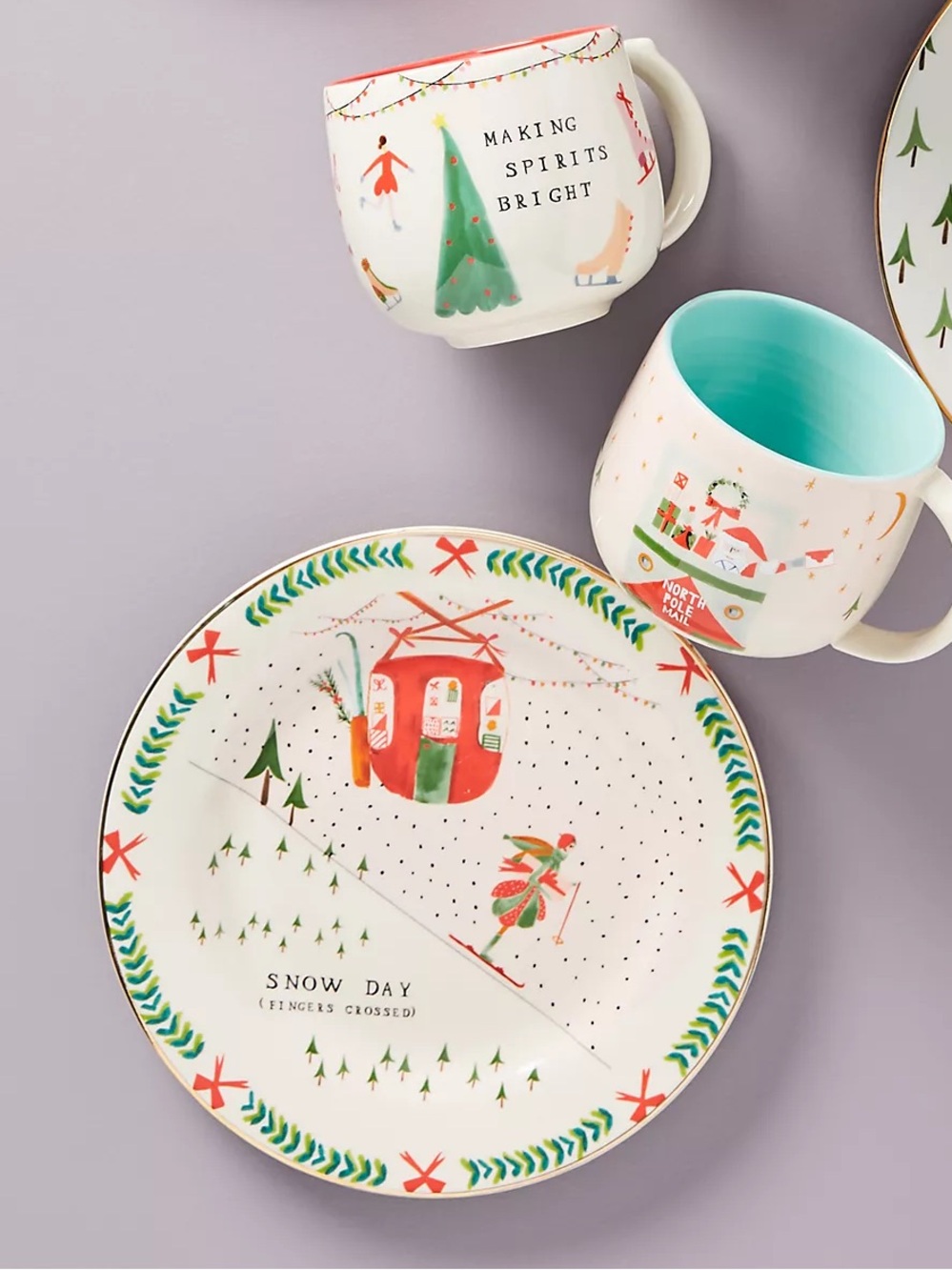 Anthropologie Mr. Boddington's Studio Season's Greetings Dessert Plate Snow Day